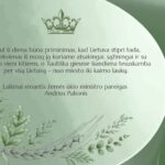 Laikinojo žemės ūkio ministro Andriaus Palionio sveikinimas